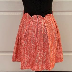 Lace overlay skirt.